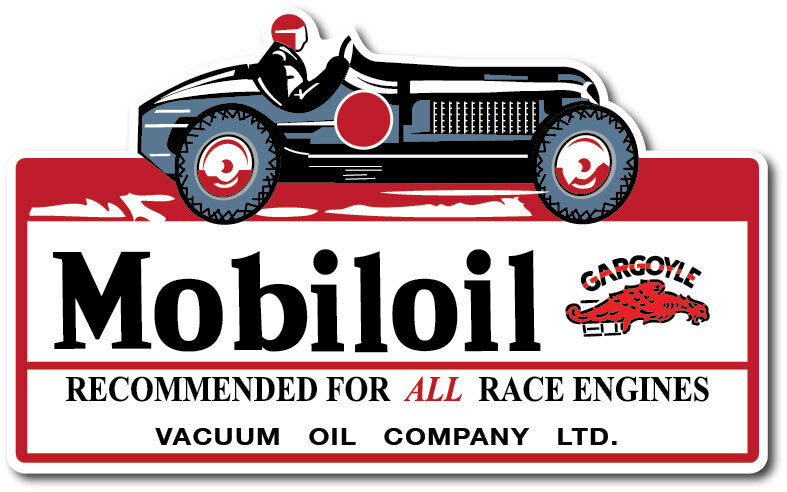 Mobiloil Race Car Super High Gloss 5.5 Inch Gargoyle Mobile Gas Decal Sticker