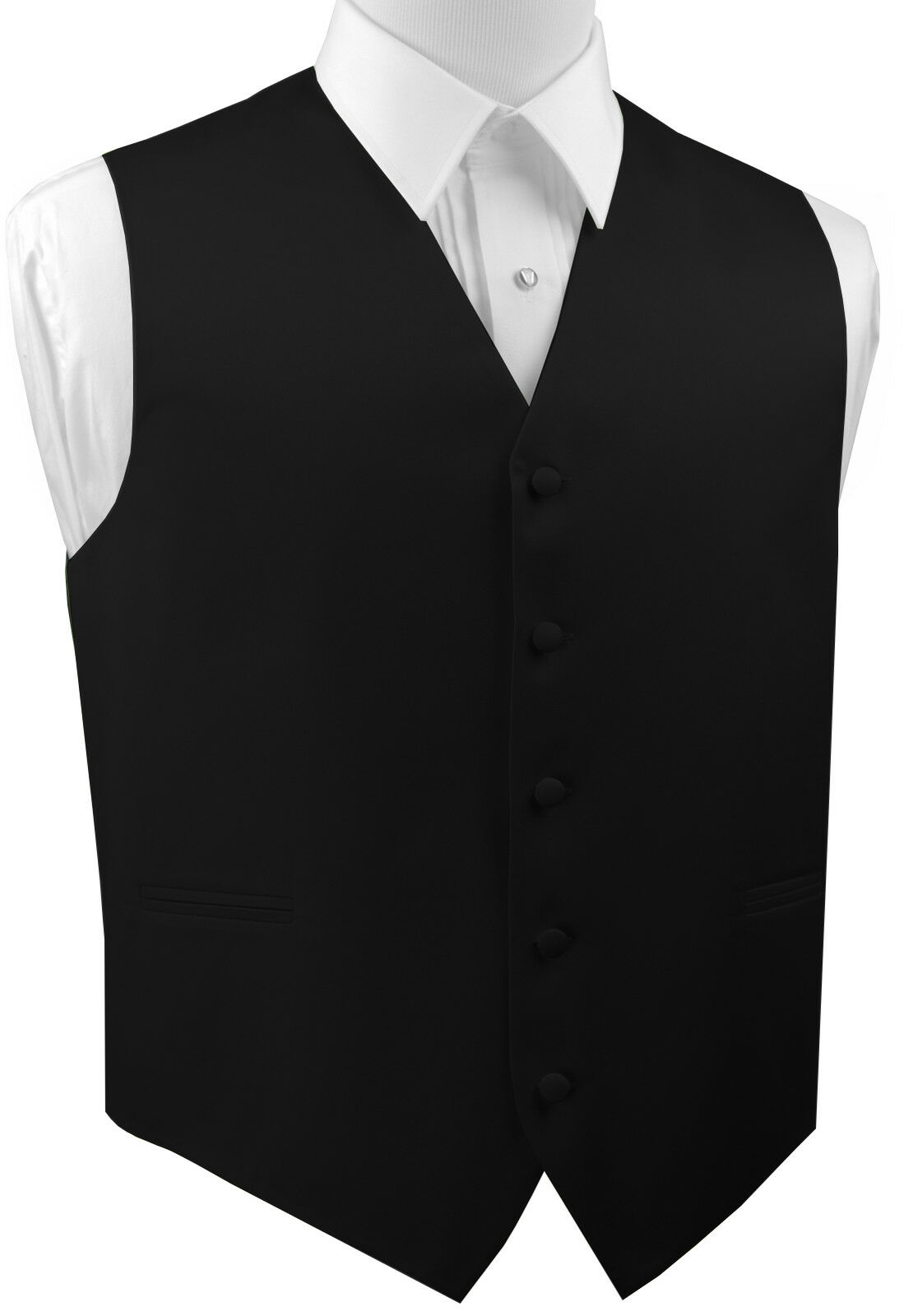 Italian Design. Black Satin Formal, Wedding, Prom Tuxedo Vest (men's Xs - 6xl)
