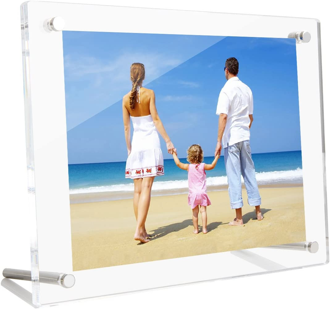 5x7 Clear Acrylic Desktop Picture Frame With Standoff, Photography Display