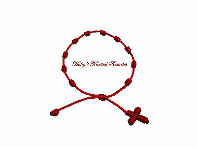 Knotted Rosary Bracelet - Red