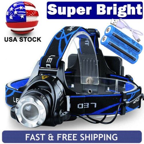 Rechargeable Tactical 990000lm  Led Headlamp 186*50 Headlight Head Torch Lamps
