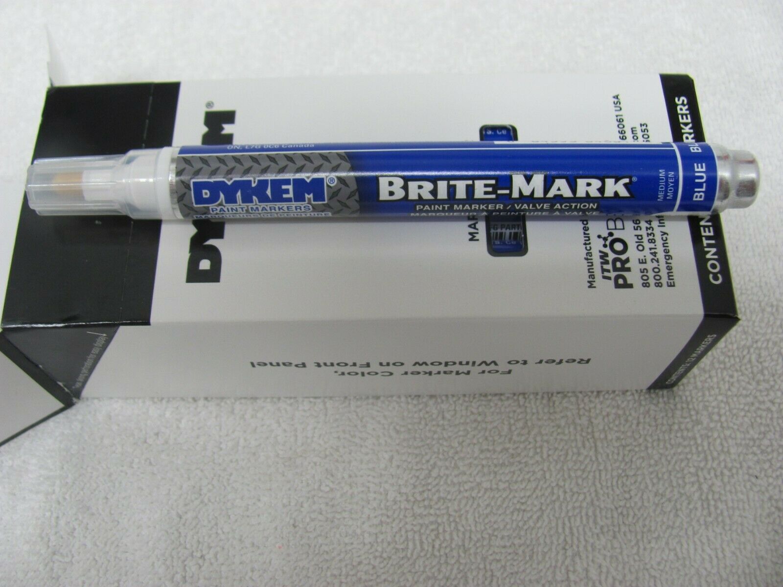 Dykem 84001 Brite Mark 916 Paint Marker, Medium Tip, Blue