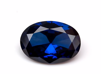 Lab Created Blue Sapphire Corundum Oval Faceted Loose Stones (4x3mm - 18x13mm)