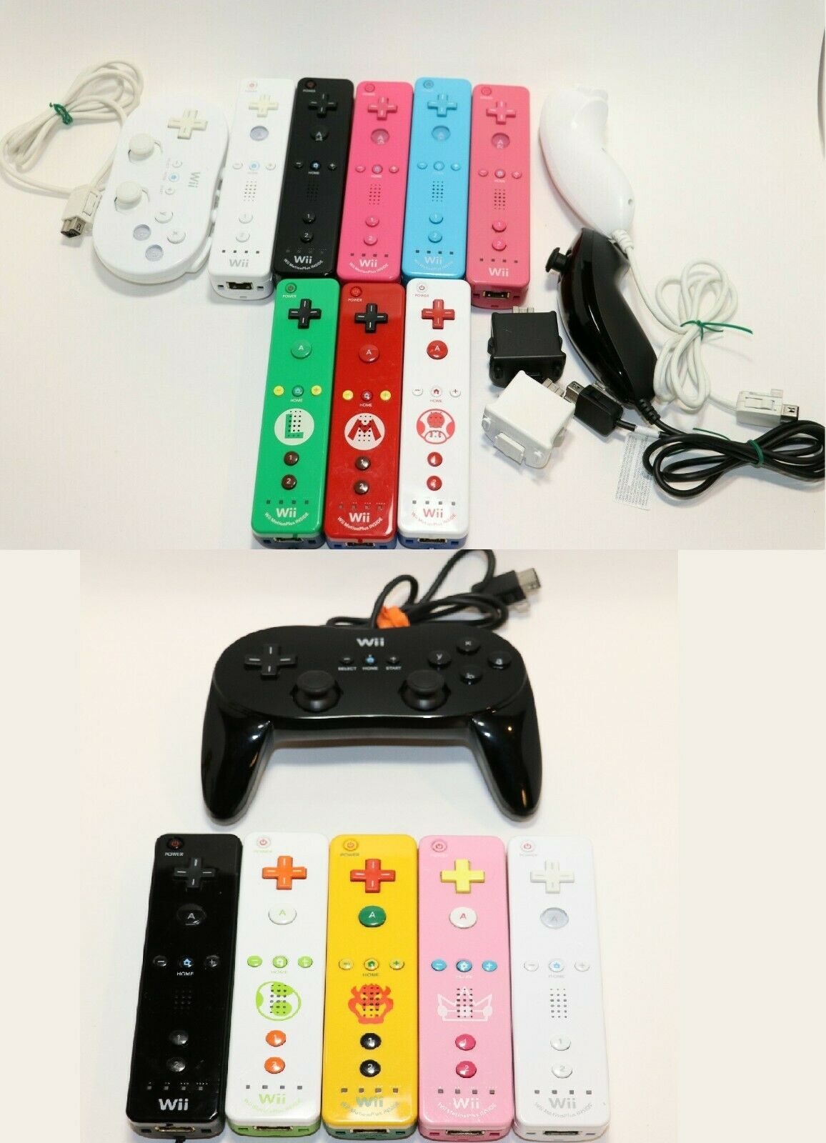 Genuine Nintendo Brand Wii Wii U Motion Plus Controller Nunchuck Accessories