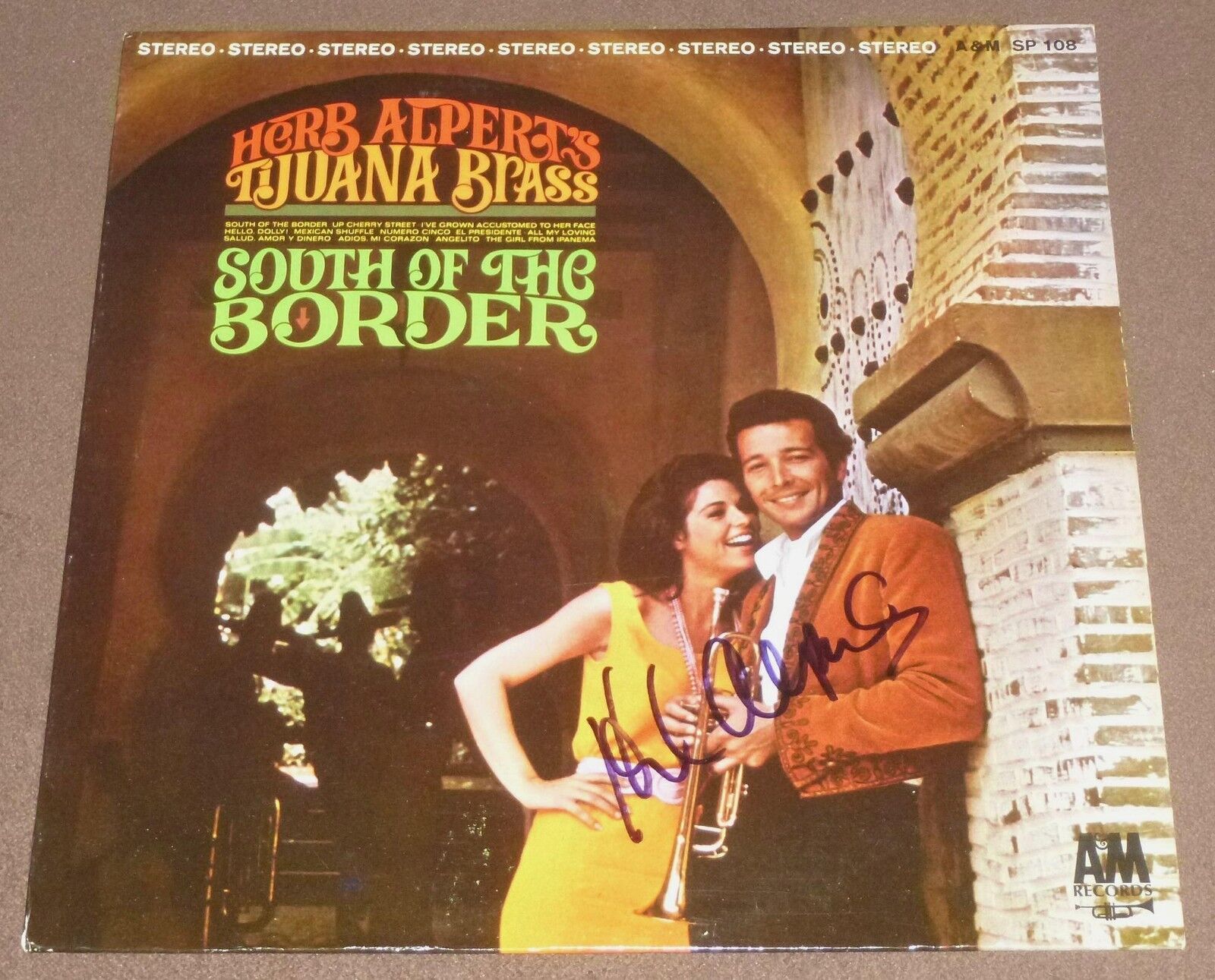 Herb Alpert Signed South Of The Border Record Album Lp & The Tijuana Brass 1964