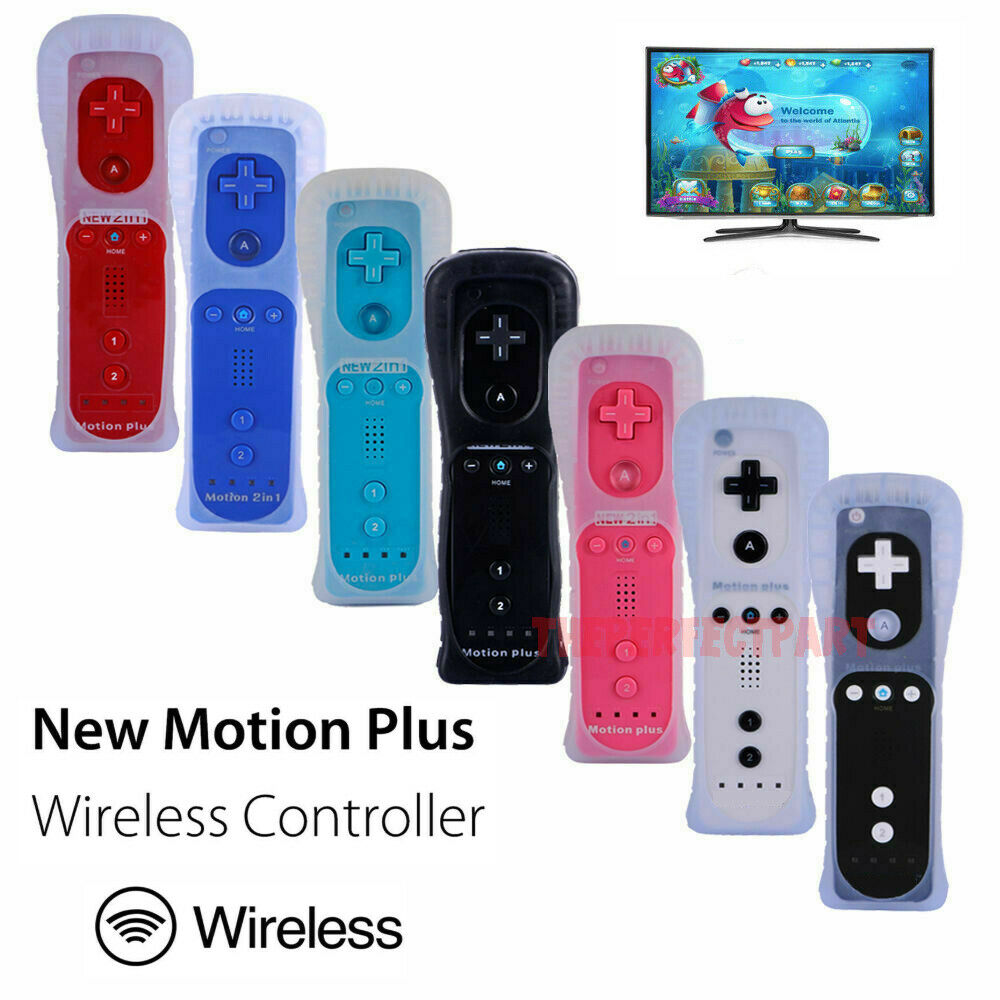 Built In Motion Plus Remote Controller For Nintendo Wii & Wii U Wiimote Gel Case