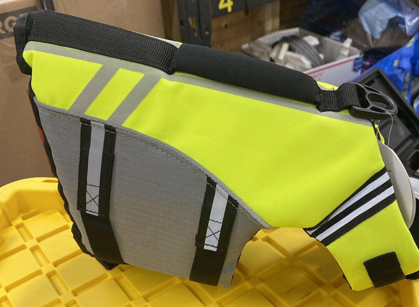 Vivaglory Dog Life Jacket Safety Vest Rescue Handle Neon Yellow/black Smalll Nwt