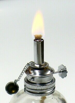 Alcohol Lamp Spirit Lamp Burner Adjustable 3/16 Wick 4oz Faceted Glass Wax Work