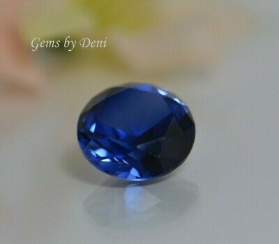 Blue Sapphire Round Lab Created Faceted (1mm To 15mm)