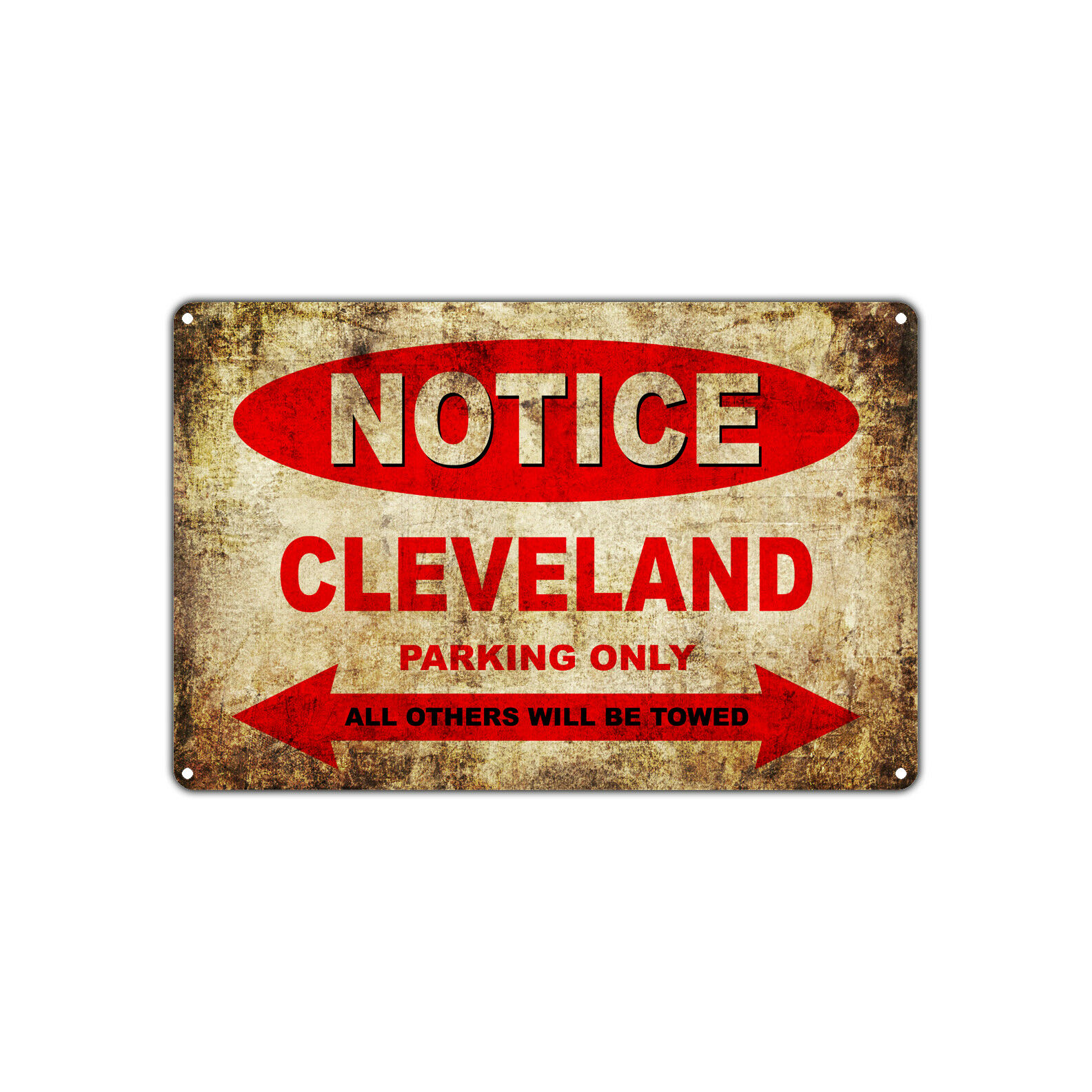 Cleveland Motorcycles Parking Sign Vintage Retro Metal Art Shop Man Cave Bar