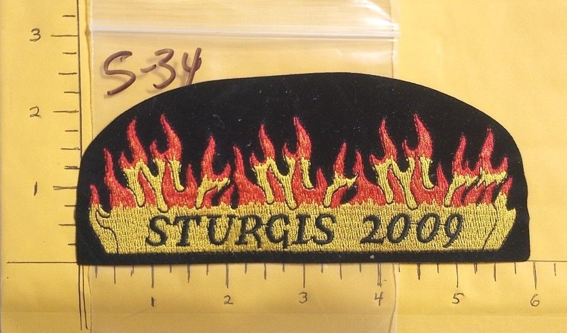 Vintage Motorcycle Rally Patch Sturgis 2009 Flames  Buy More Save $$ S-34