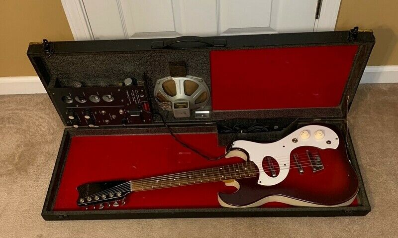 Vintage Early 60s Usa Silvertone 1457 Guitar & Amp In The Case Combo L@@k