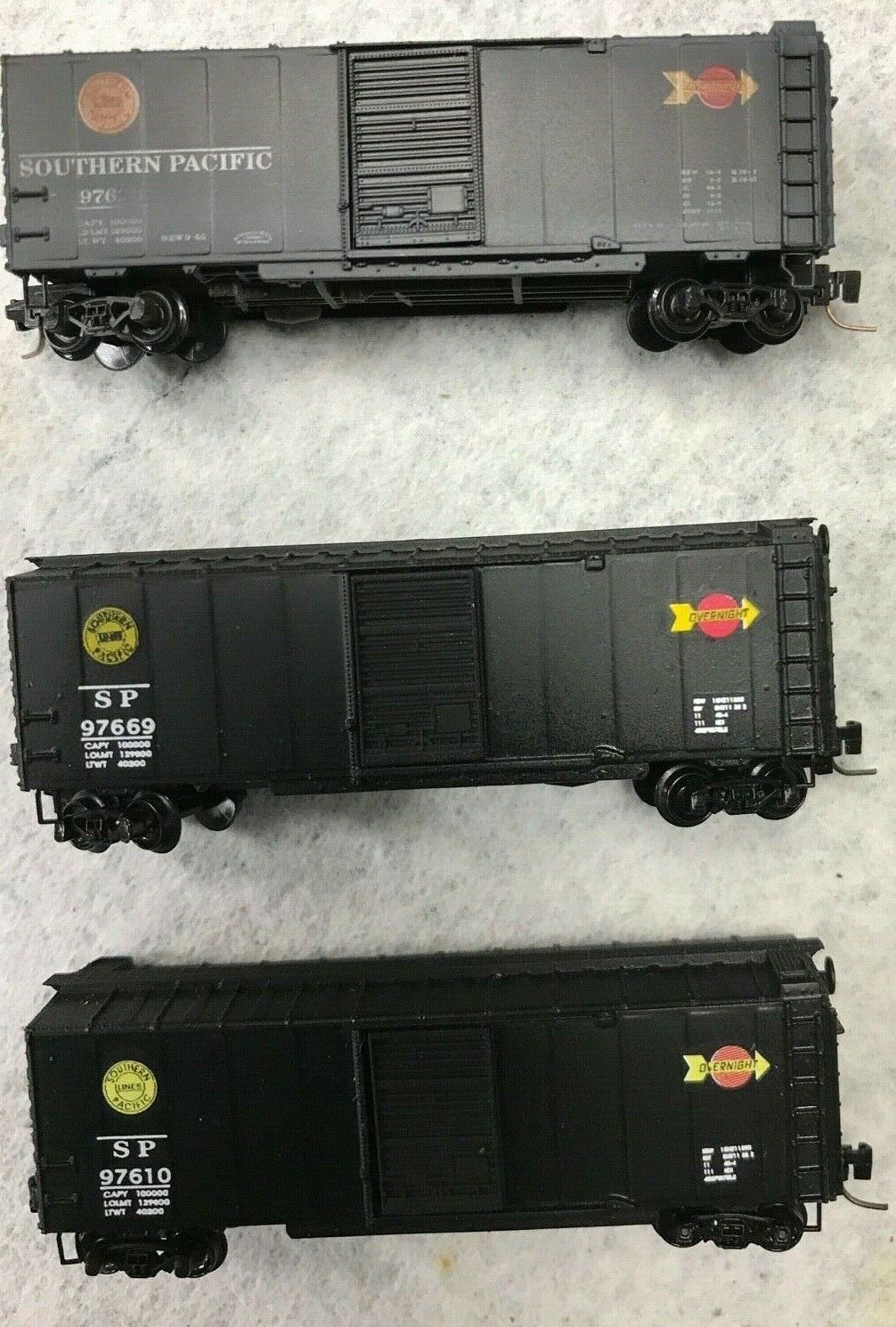 Lot Of 3 Micro Trains Lines Mtl Z  Scale Southern Pacific Black Overnight Cars