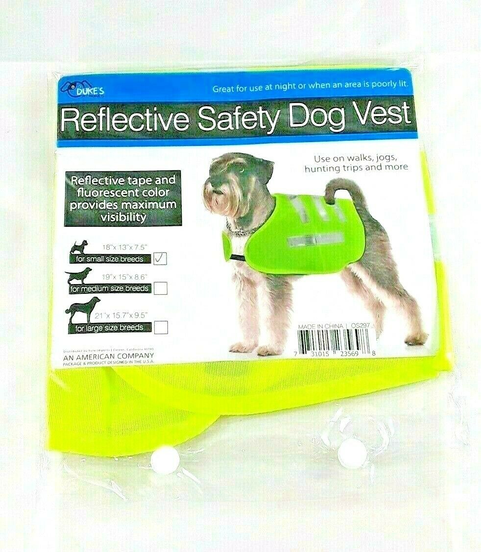 Dog Safety Vests Dukes Small Reflective Fluorescent Yellow Safe Pet Supplies