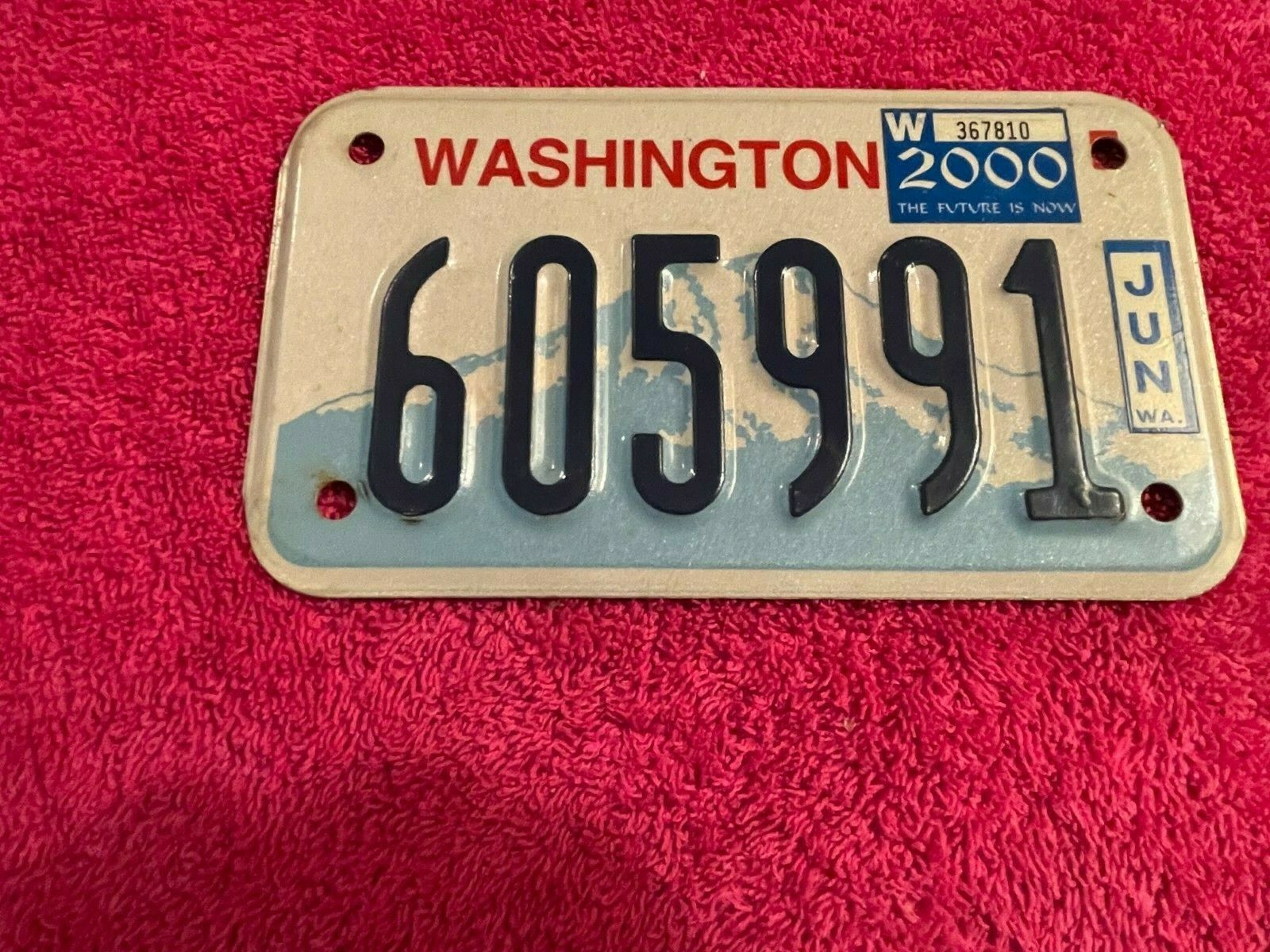 Washington State Wa 2000 Embossed Motorcycle License Plate Tag 605991