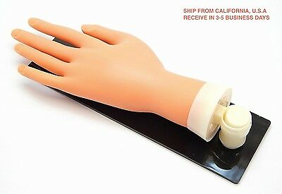 Practice Mannequin Hand Flexible Finger Nails With Acrylic Board
