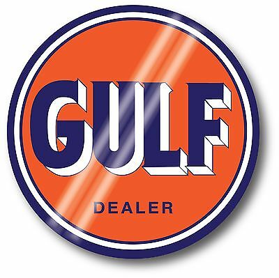 Gulf Gloss Outdoor 4 Inch Gulf Gasoline Round Decal Sticker