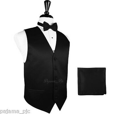 New Men's Formal Tuxedo Suit Dress Vest Waistcoat & Butterfly Bowtie & Hankie