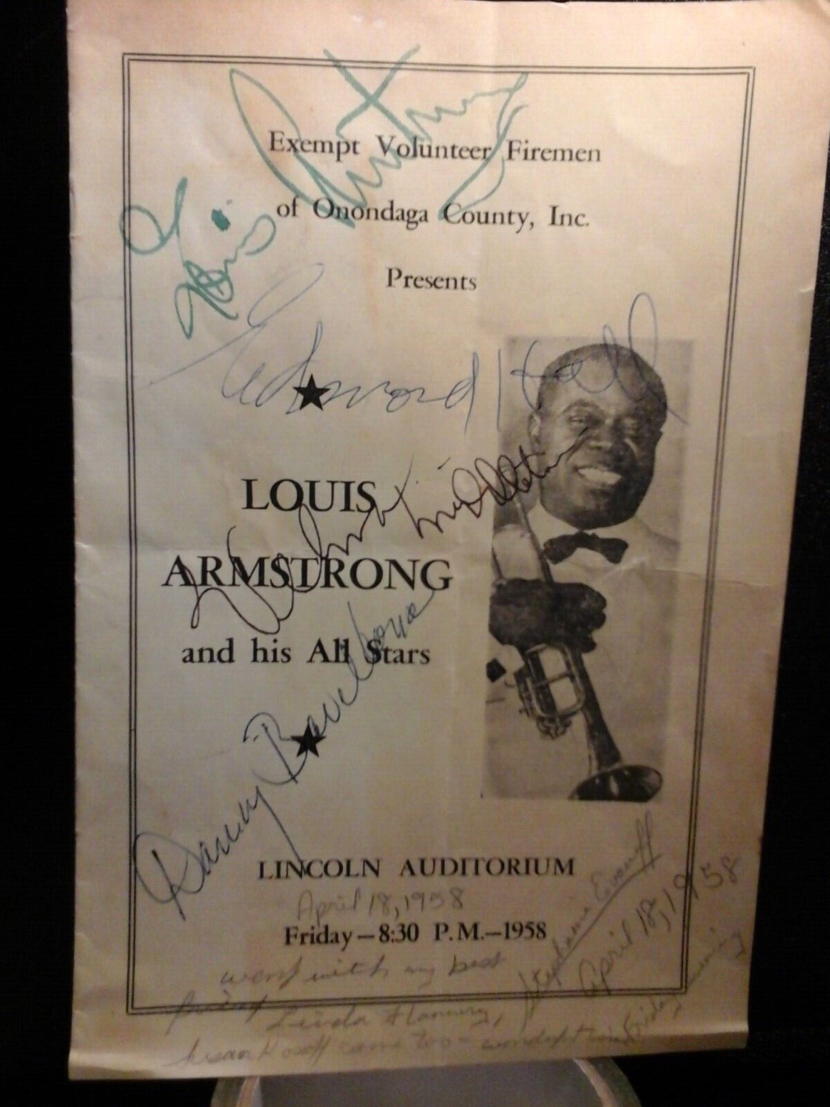 Original Louis Armstrong - Autograph - Barcellona, Middleton, Hall