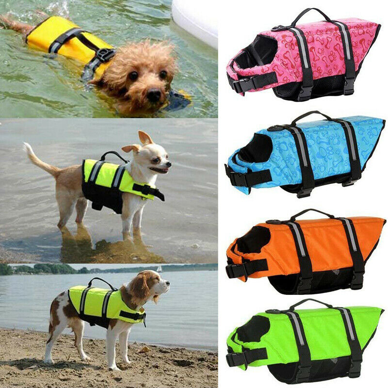 Pet Life Jacket Puppy Dog Swim Safety Vest Oxford Reflective Stripe Summer