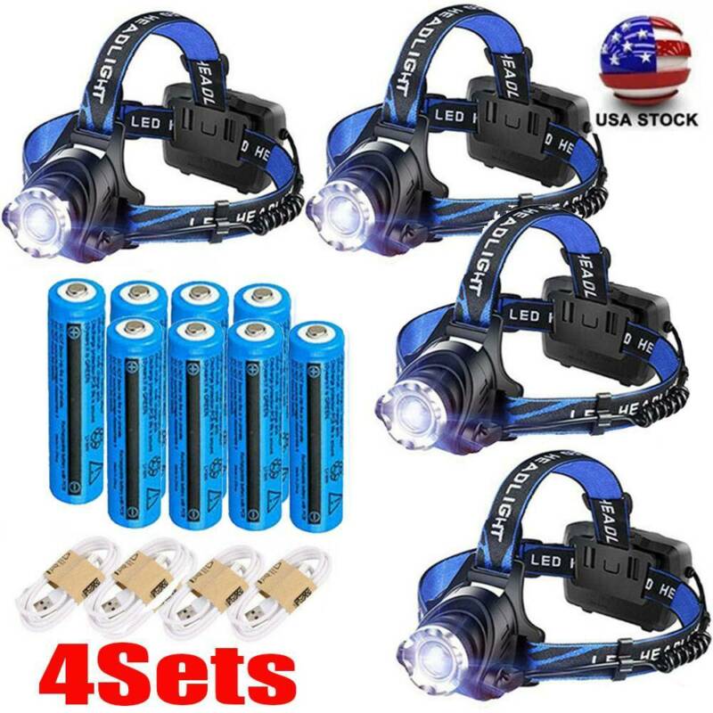 Usb Rechargeable 990000lm Headlight Led Headlamp Tactical Head Torch Lamp Light