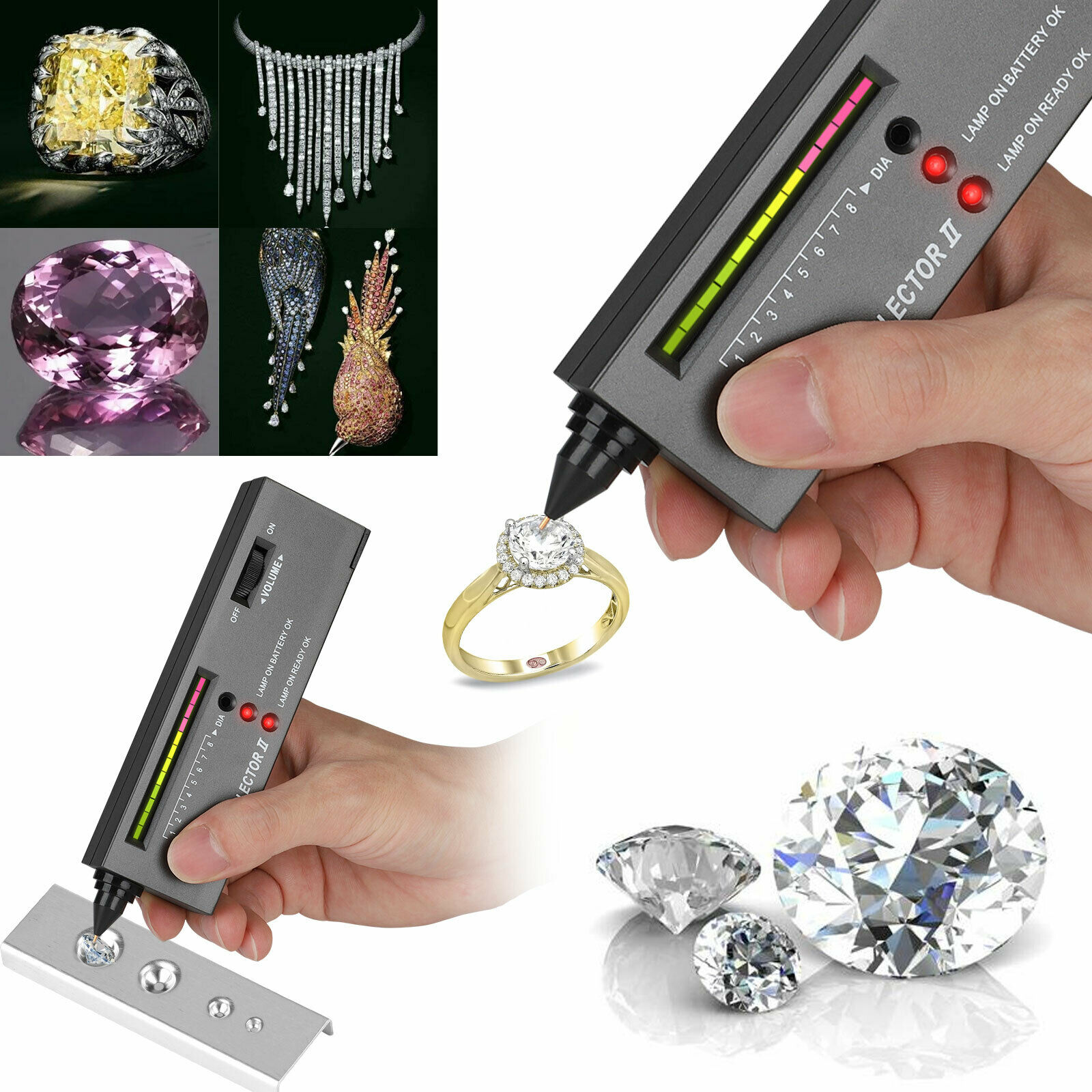 Gold Silver Diamond Tester Selector Gemstone Testing Kit Digital Electronic Tool