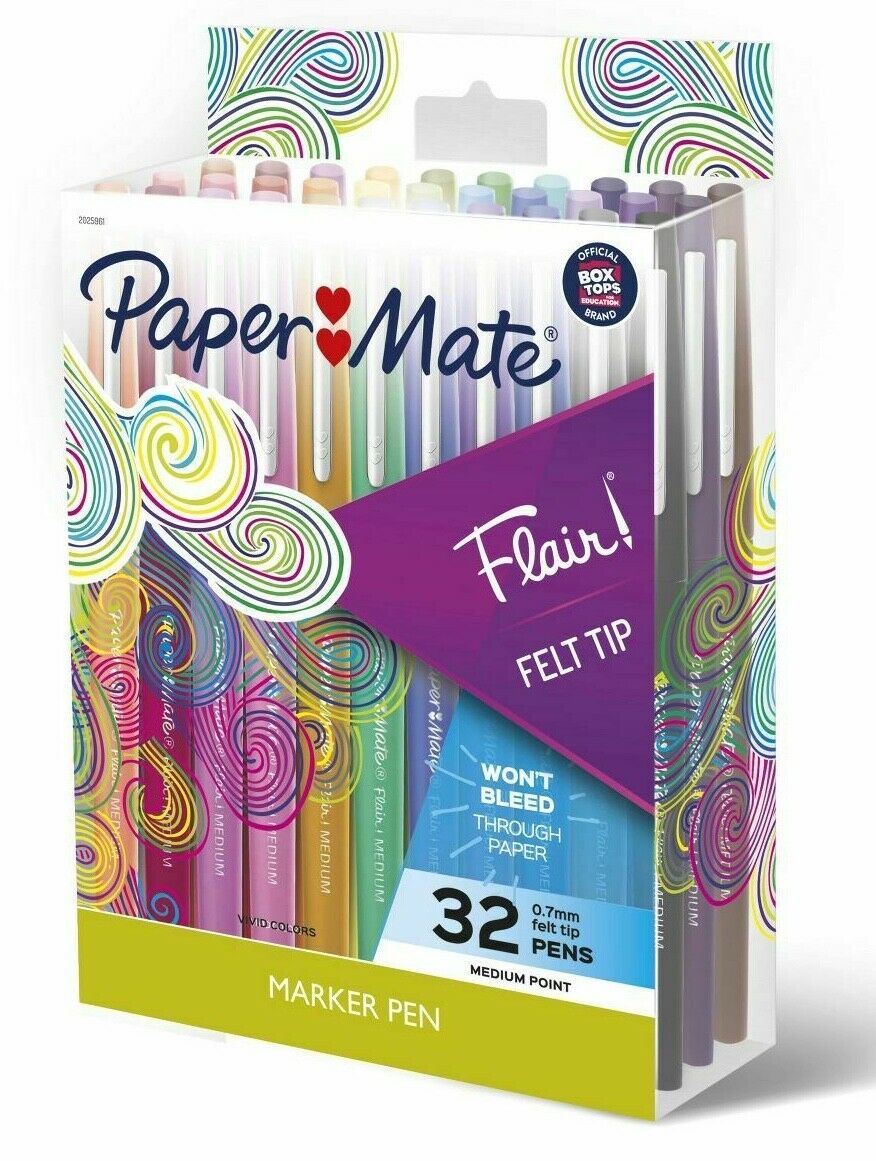 Paper Mate Flair Felt Tip Pens, Assorted 32ct Limited Edition, 0.7mm