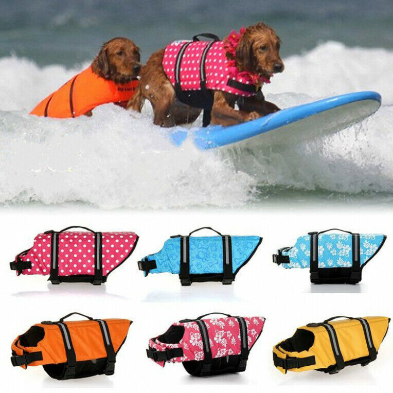 Pet Swimming Safety Vest Dog Life Jacket Reflective Stripe Lifesaver Vest