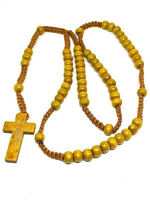 Rosary - Catholic  Wood Beads Rosary Prayer Necklace - Rosario