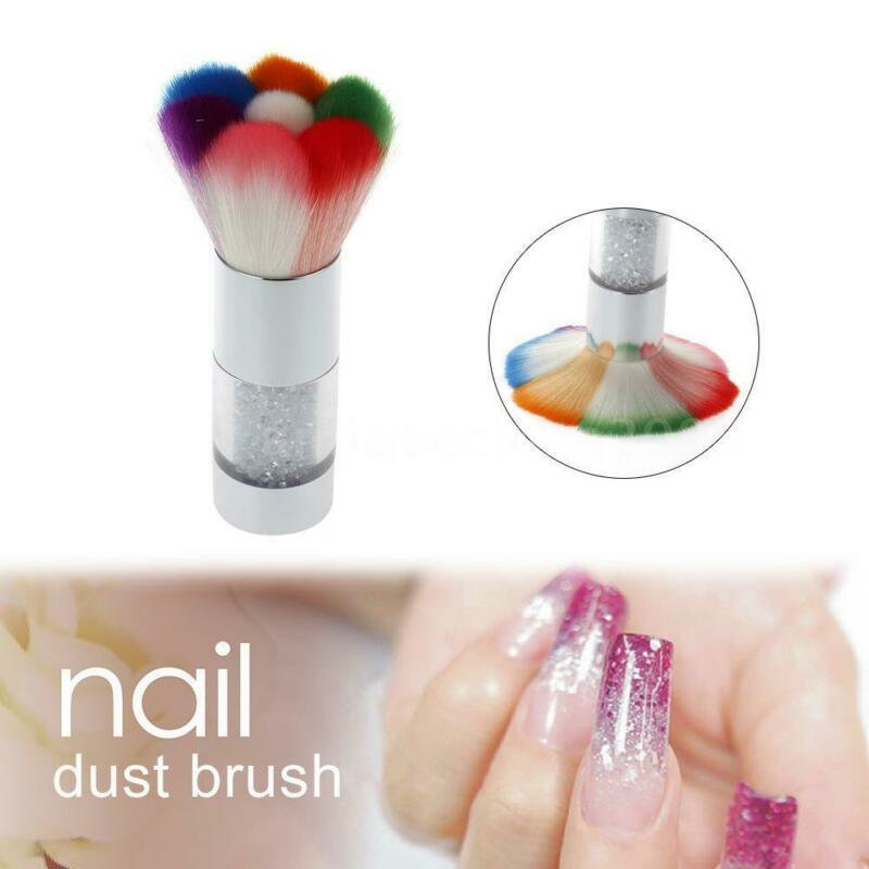 Colorful Nail Art Dust Remover Brush Cleaner For Acrylic & Uv Nail Gel Powder