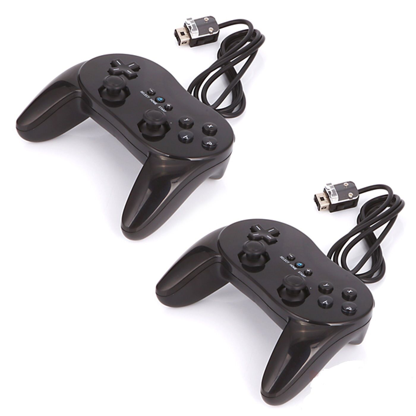 2 X Black Pro Classic Joypad Wired Game Controller Remote For Nintendo Wii Us
