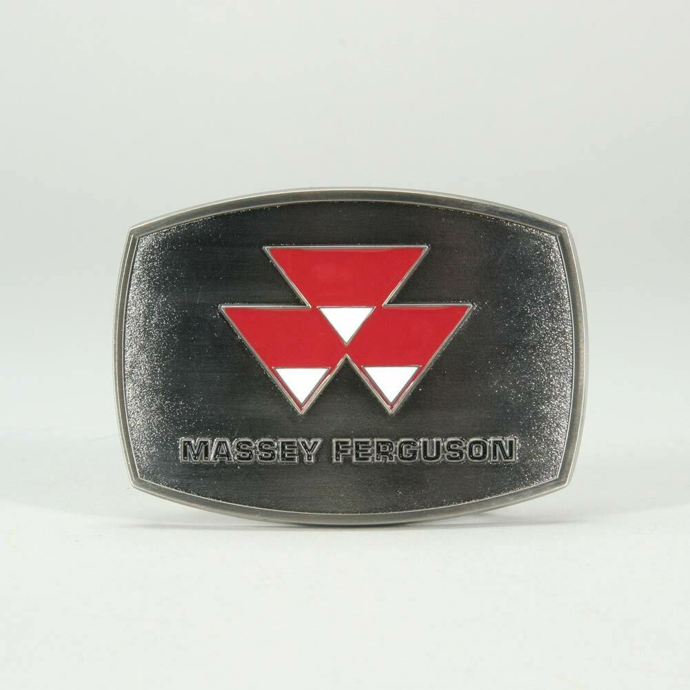 Massey Ferguson Logo Brushed Pewter Metal Belt Buckle By Spec Cast 03099