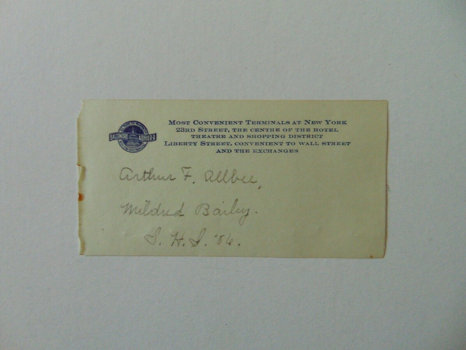 Vintage! "mrs. Swing" Mildred Bailey Hand Signed Note Page Todd Mueller Coa