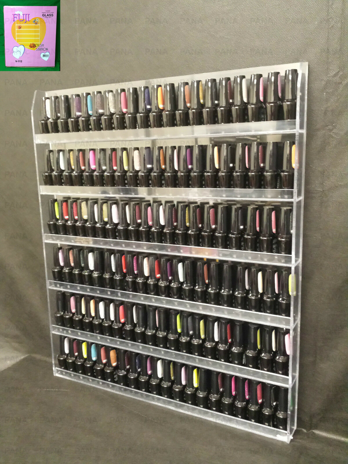 Usa Clear Acrylic Nail Polish Display Wall Door Rack Can Hold 90 To 126 Bottles